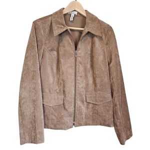 Kim Rogers zip up corduroy fitted style jacket womens size 10